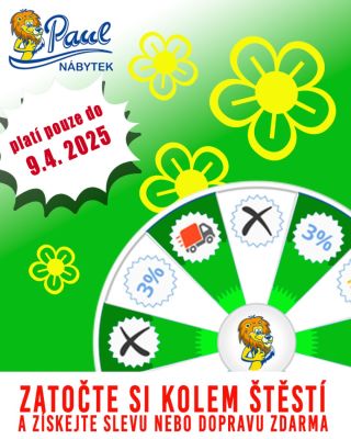 🎡 Zatoč si pro svěží výhru! 🍃 Jaro je ideální čas proměnit váš domov – a v Nábytku Paul vám s tím rádi pomůžeme. 😊 Stačí...